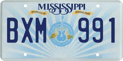 MS license plate BXM991