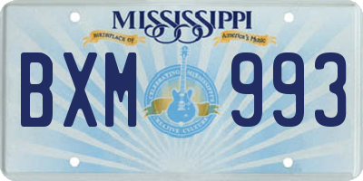 MS license plate BXM993