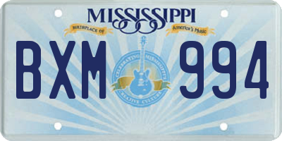 MS license plate BXM994