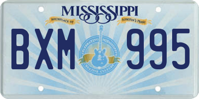 MS license plate BXM995