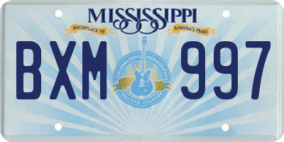 MS license plate BXM997