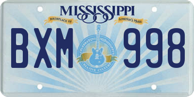 MS license plate BXM998