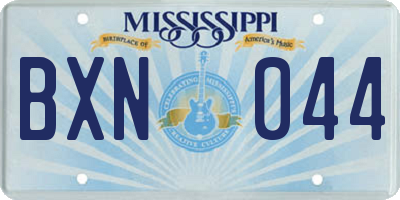 MS license plate BXN044
