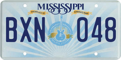 MS license plate BXN048