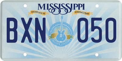 MS license plate BXN050
