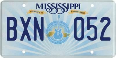 MS license plate BXN052