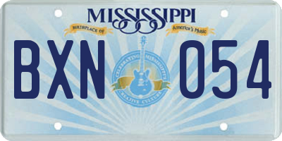 MS license plate BXN054