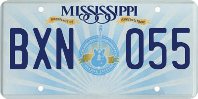 MS license plate BXN055