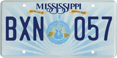 MS license plate BXN057