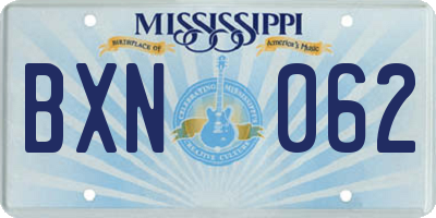 MS license plate BXN062