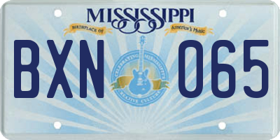 MS license plate BXN065