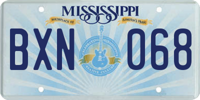 MS license plate BXN068
