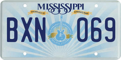 MS license plate BXN069