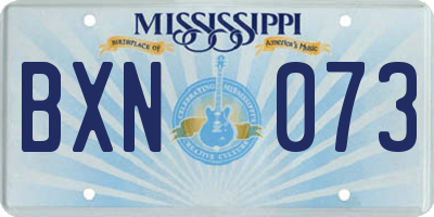 MS license plate BXN073