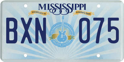MS license plate BXN075