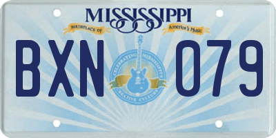 MS license plate BXN079