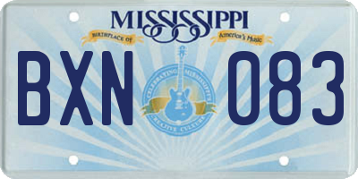 MS license plate BXN083