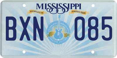 MS license plate BXN085