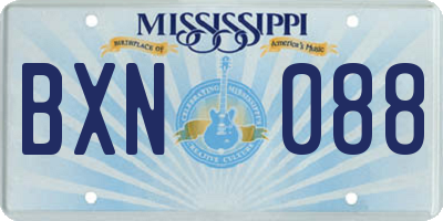 MS license plate BXN088