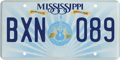 MS license plate BXN089