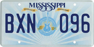MS license plate BXN096