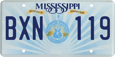 MS license plate BXN119