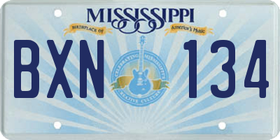 MS license plate BXN134