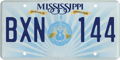 MS license plate BXN144