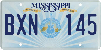 MS license plate BXN145