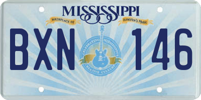 MS license plate BXN146