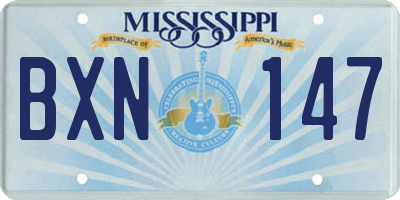 MS license plate BXN147