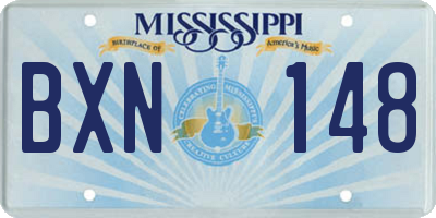 MS license plate BXN148