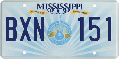 MS license plate BXN151