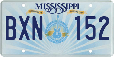 MS license plate BXN152