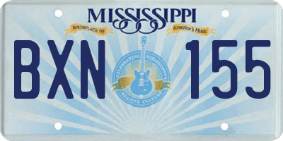 MS license plate BXN155