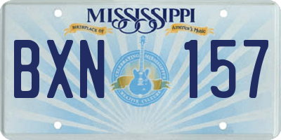 MS license plate BXN157