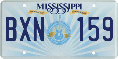 MS license plate BXN159