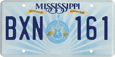 MS license plate BXN161