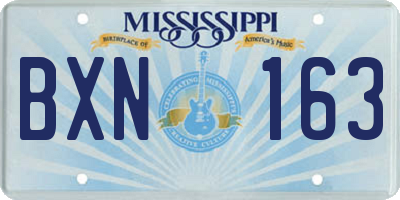 MS license plate BXN163