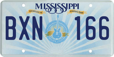 MS license plate BXN166