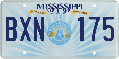 MS license plate BXN175