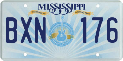 MS license plate BXN176