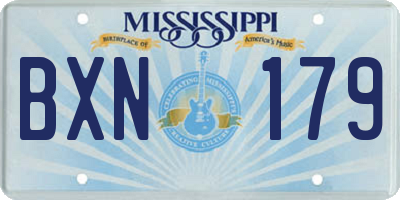 MS license plate BXN179