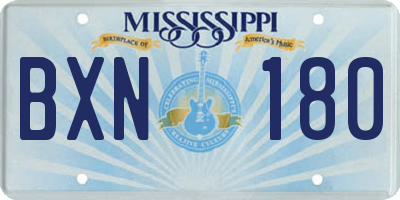 MS license plate BXN180