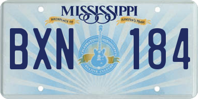 MS license plate BXN184