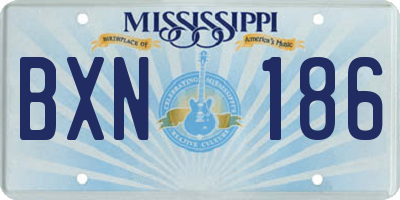 MS license plate BXN186