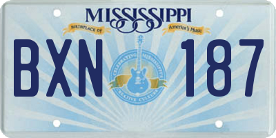 MS license plate BXN187
