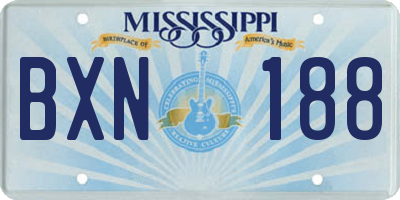 MS license plate BXN188