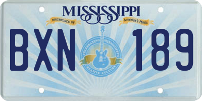 MS license plate BXN189