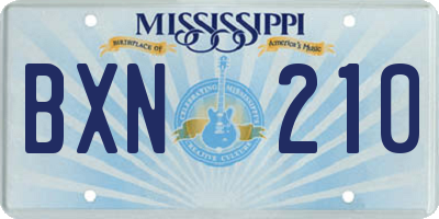 MS license plate BXN210